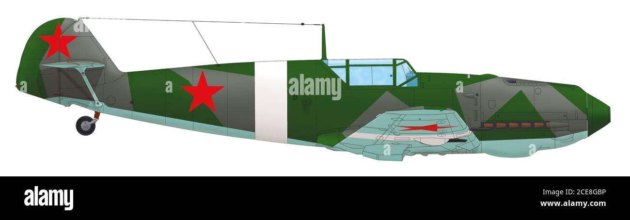 Messerschmitt Bf 109E 3 (W.Nr. 2734) war einer von fünf Bf 109Es, die die Sowjetunion 1940 zu Testzwecken in Deutschland erworben hatte Stockfoto