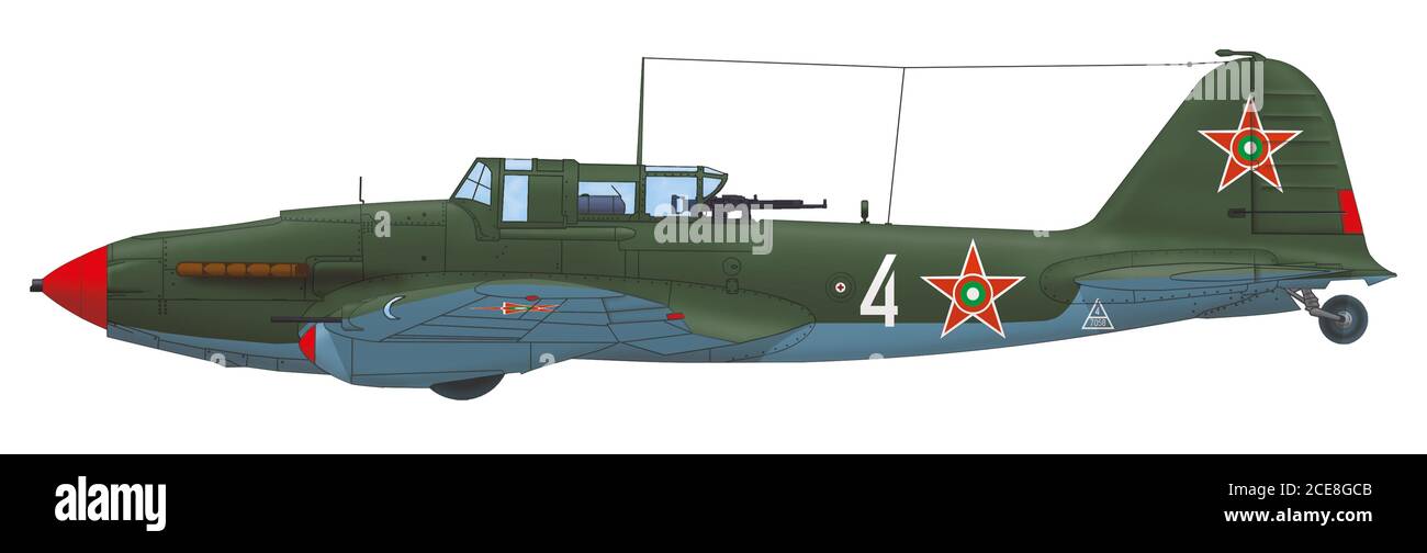 Iljuschin Il-2 Shturmovik der bulgarischen Luftwaffe nach 1949 In der Form, wie sie in der Luftfahrt ausgestellt wird Museum in Varna Stockfoto