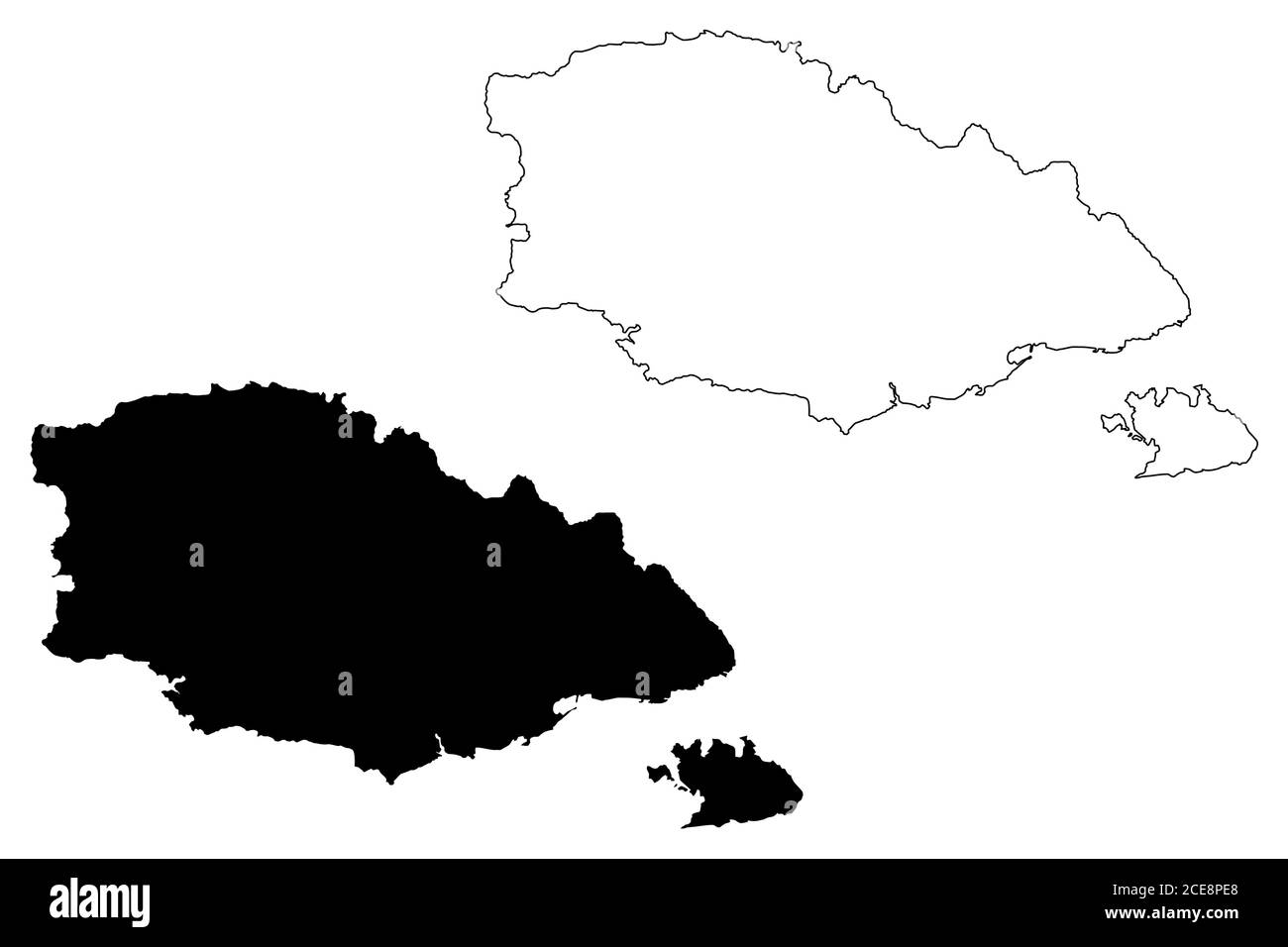Gozo Region (Republik Malta, Gozo und Comino Insel, Archipel, Regionen von Malta) Karte Vektor Illustration, scribble Skizze Regjun Ghawdex Karte Stock Vektor