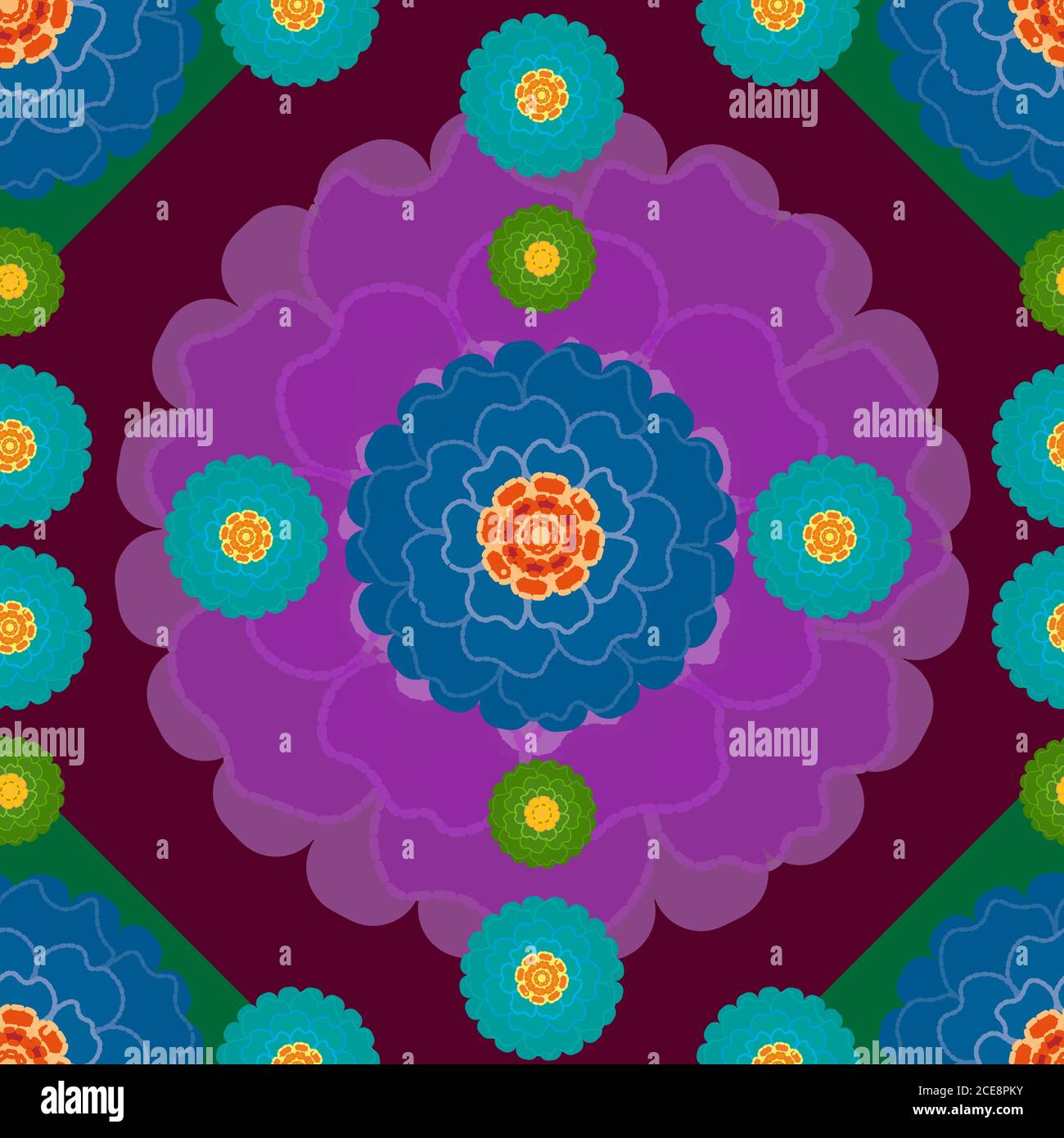 orientalisches Muster mit Blumen-Nahtloses Muster. Indischer Stil Stock Vektor