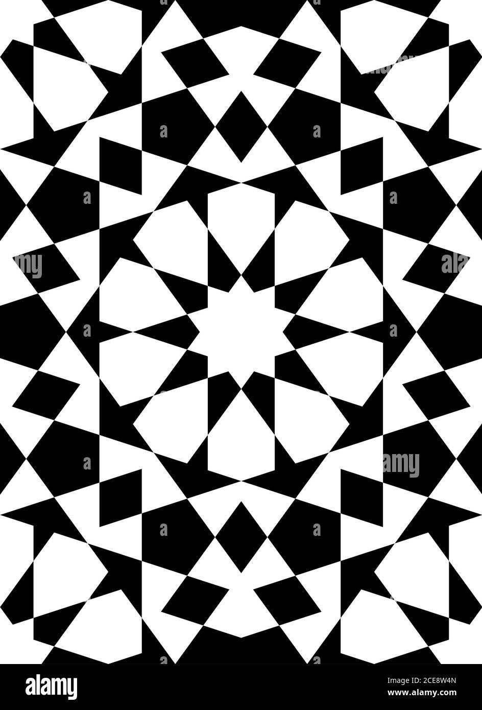 Nahtlose geometrische Ornament auf der Grundlage der traditionellen islamischen Kunst.Schwarze Figuren auf Weißer Hintergrund. Tolles Design für Stoff, Textil, Abdeckung, Geschenkpapier, BA Stock Vektor