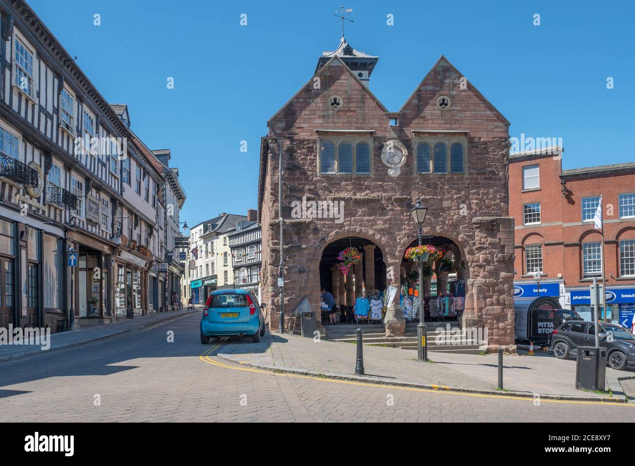 Das Markthaus von Ross auf Wye aus dem 17. Jahrhundert. Stockfoto