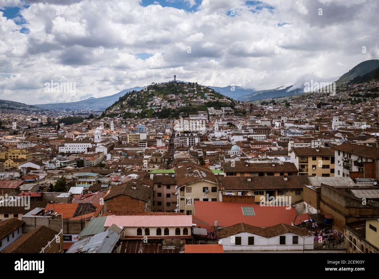 Bild von Quito's kolonialem Zentrum. Stockfoto