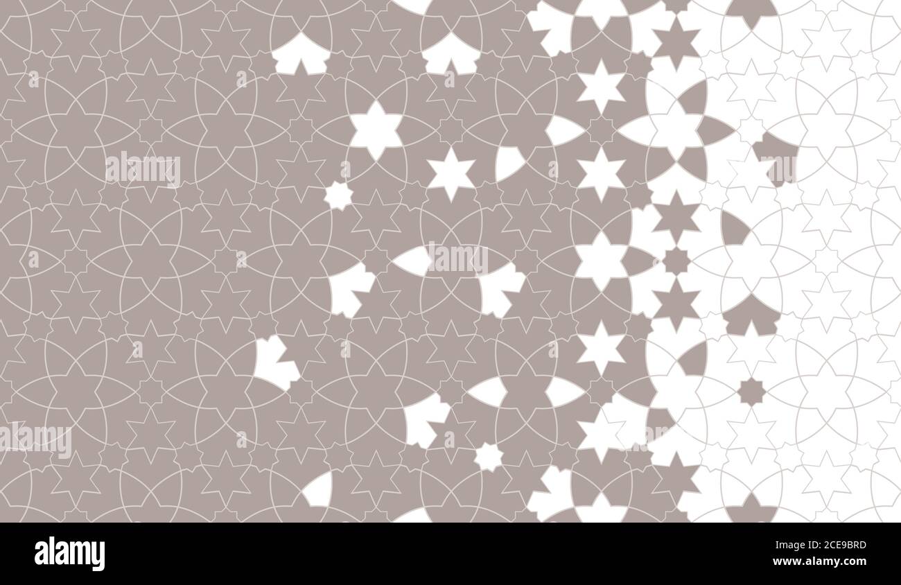 Arabeske Vektor Hintergrund, Muster. Geometrische Halbton Arabeske Hintergrund mit Farbe Fliesen Zerfall Stock Vektor