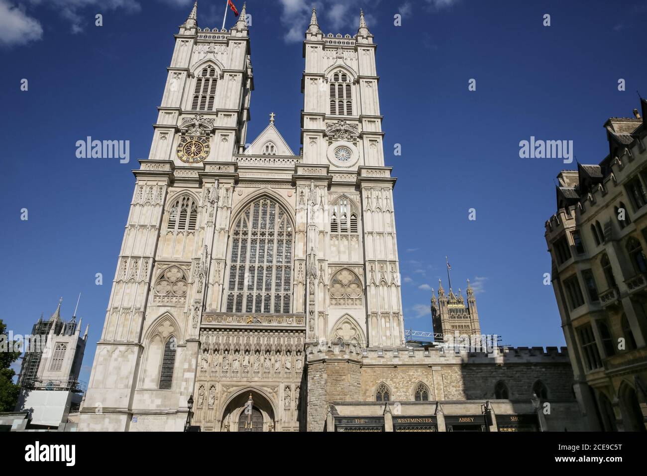 Westminster Abbey, die Stiftskirche Saint Peter in Westminster, gotisches Wahrzeichen in Westminster, London, England Stockfoto