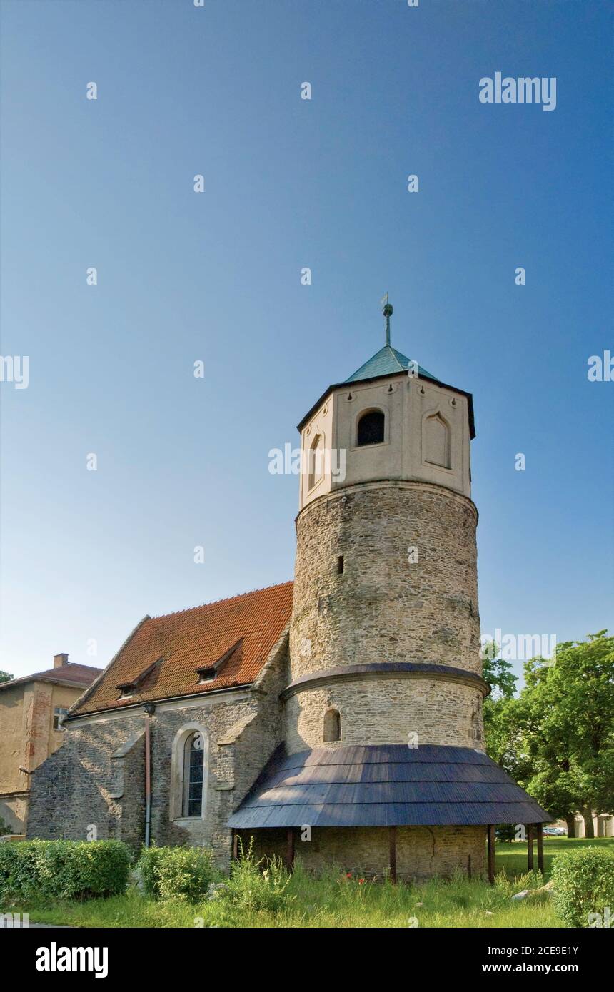 Romanische Rotunda-Kirche des Heiligen Godehard in Strzelin, Niederschlesien, Polen Stockfoto