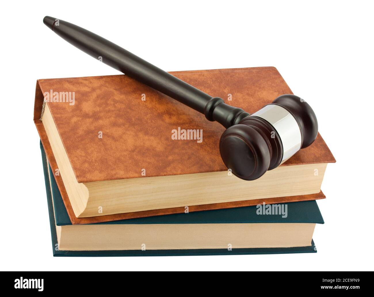 Bücher und Gavel Stockfoto