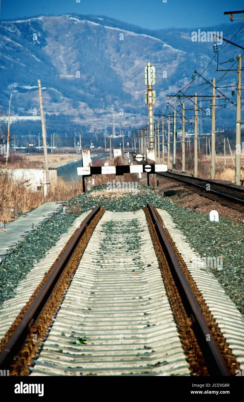 Eisenbahnblockade Stockfoto