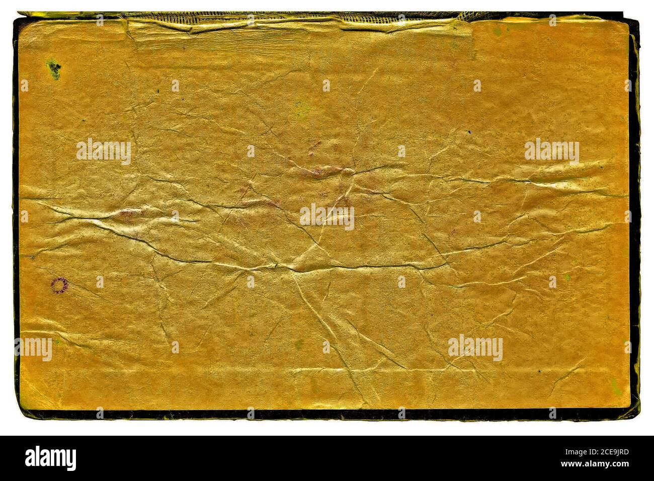 Seite des alten Buches auf weißem Hintergrund Stockfoto