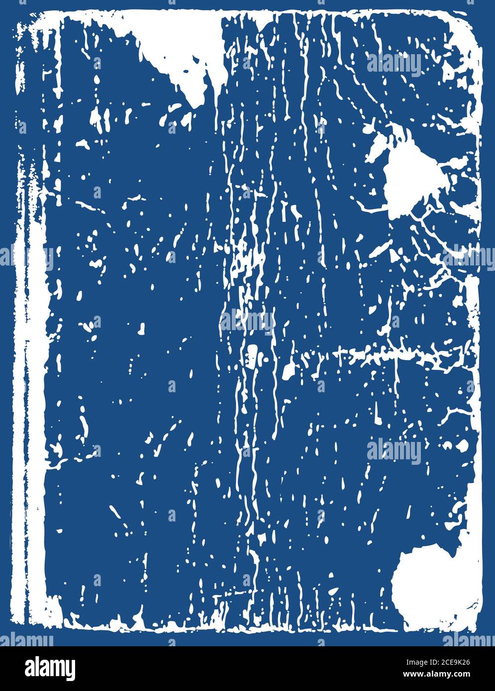 Dekorative Gräben auf altem Buch auf blauem Hintergrund gewählt Stockfoto