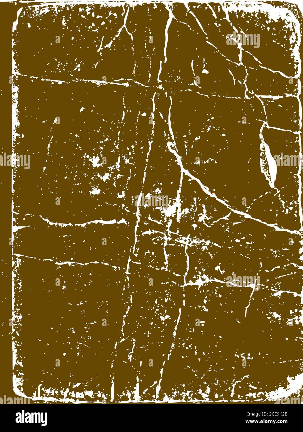 Risse auf alten Buch auf braunem Hintergrund isoliert Stockfoto