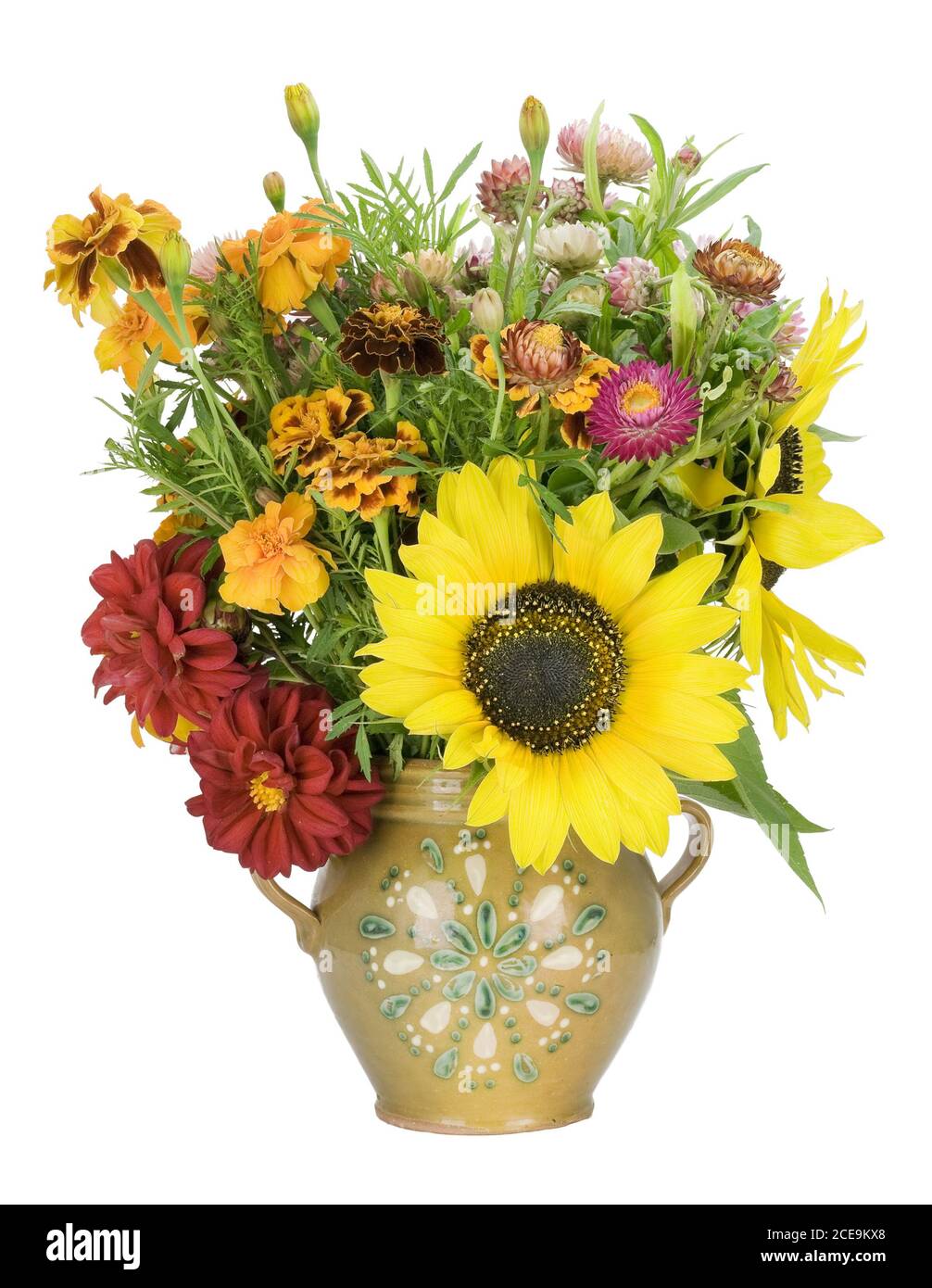 Einfacher Topf mit Blumen Stockfoto