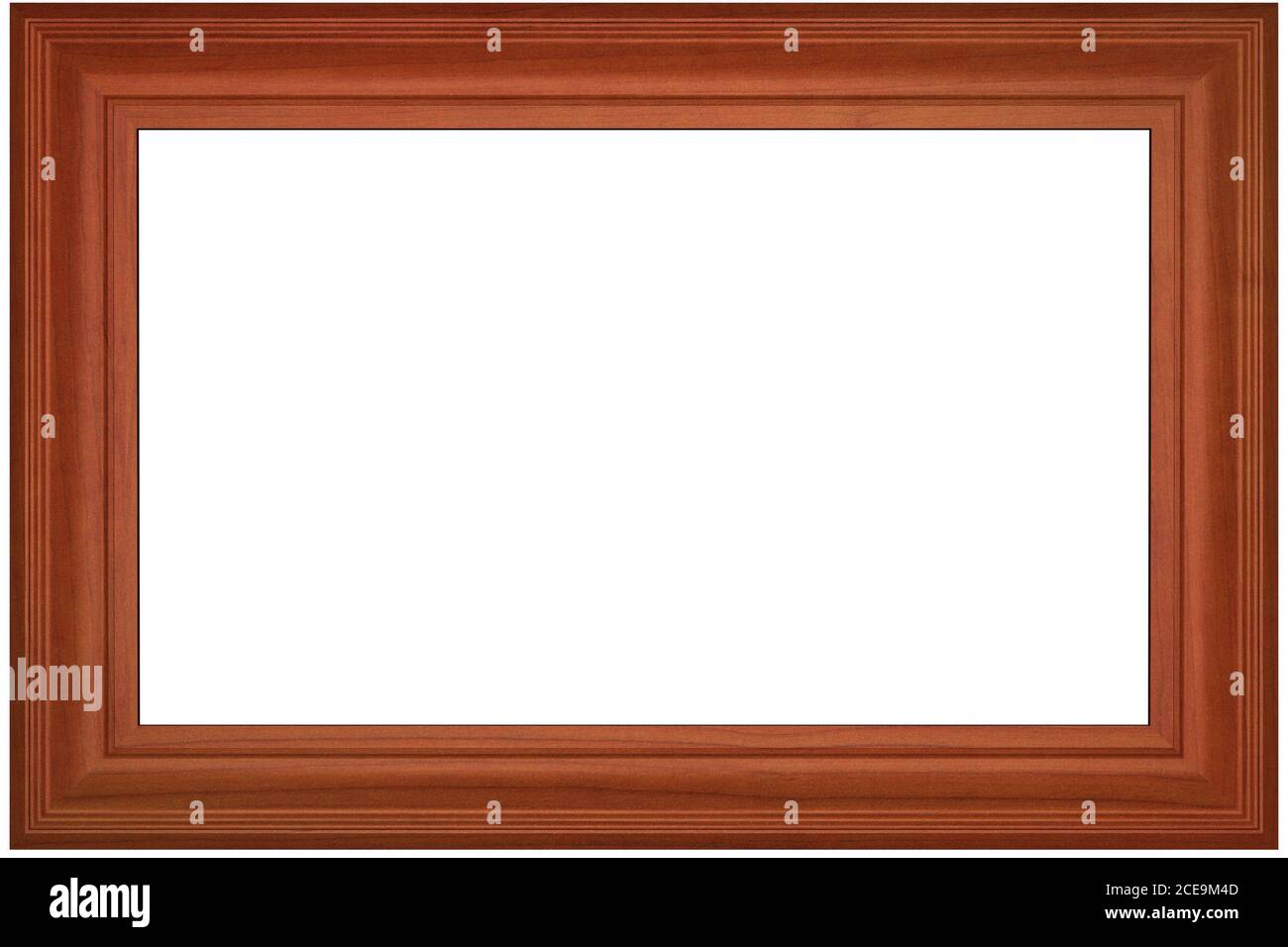 leere Holzrahmen isoliert auf weißem Hintergrund Stockfoto