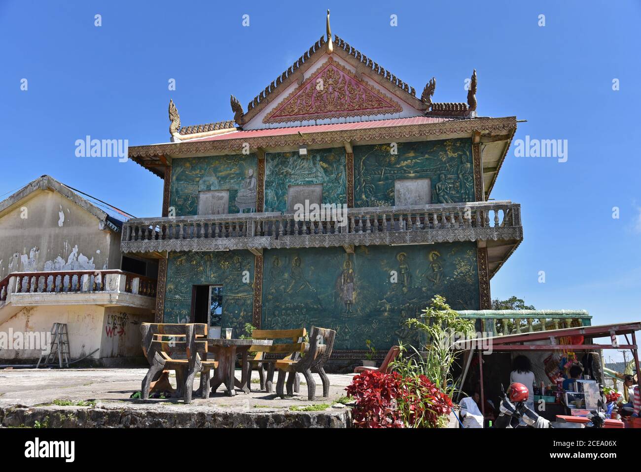 Wat Sampov Pram (fünf Segelboote) Kloster auf dem Gipfel des Bokor Berges Stockfoto