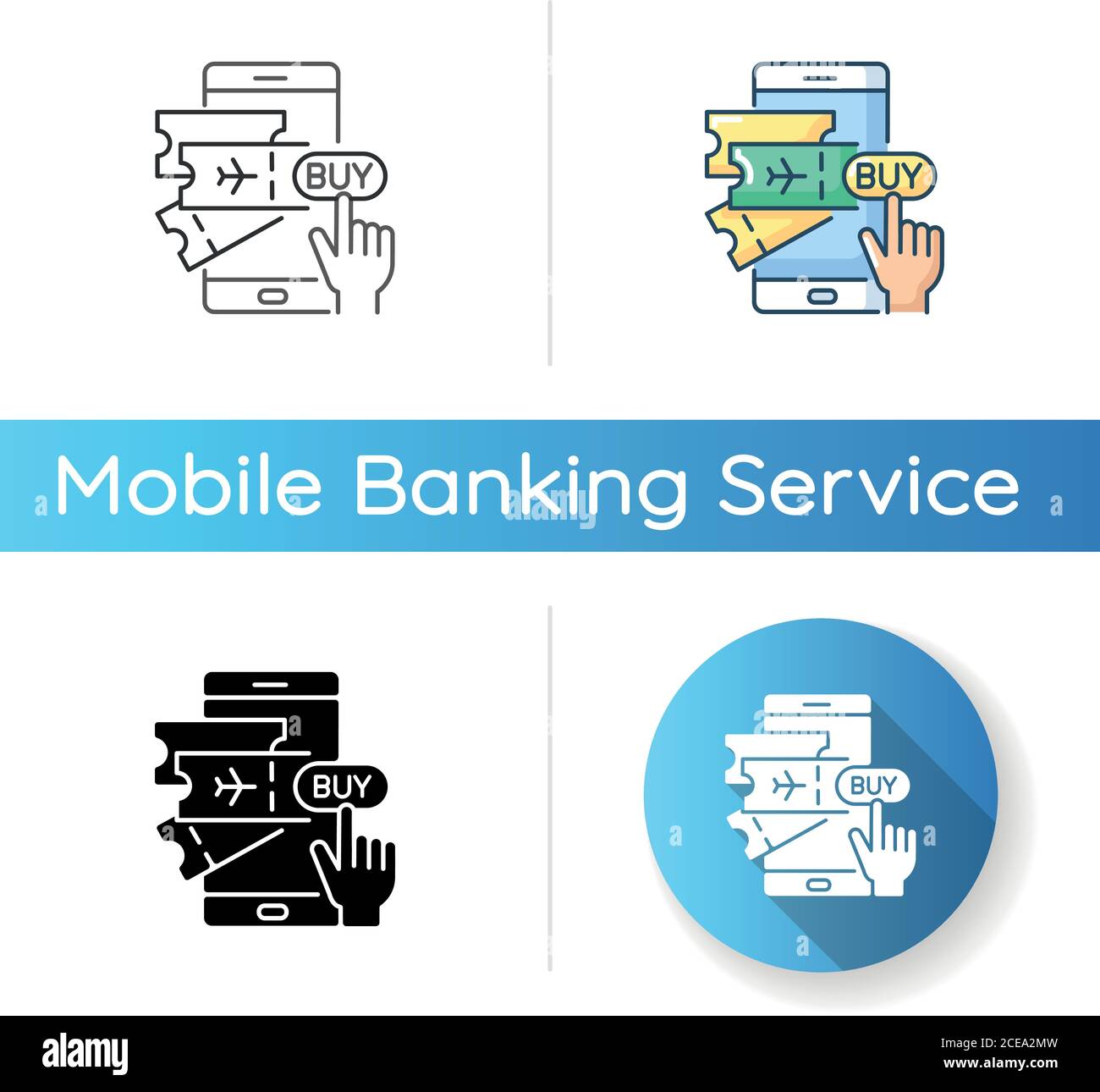 Kaufen von Tickets online-Symbol Stock Vektor