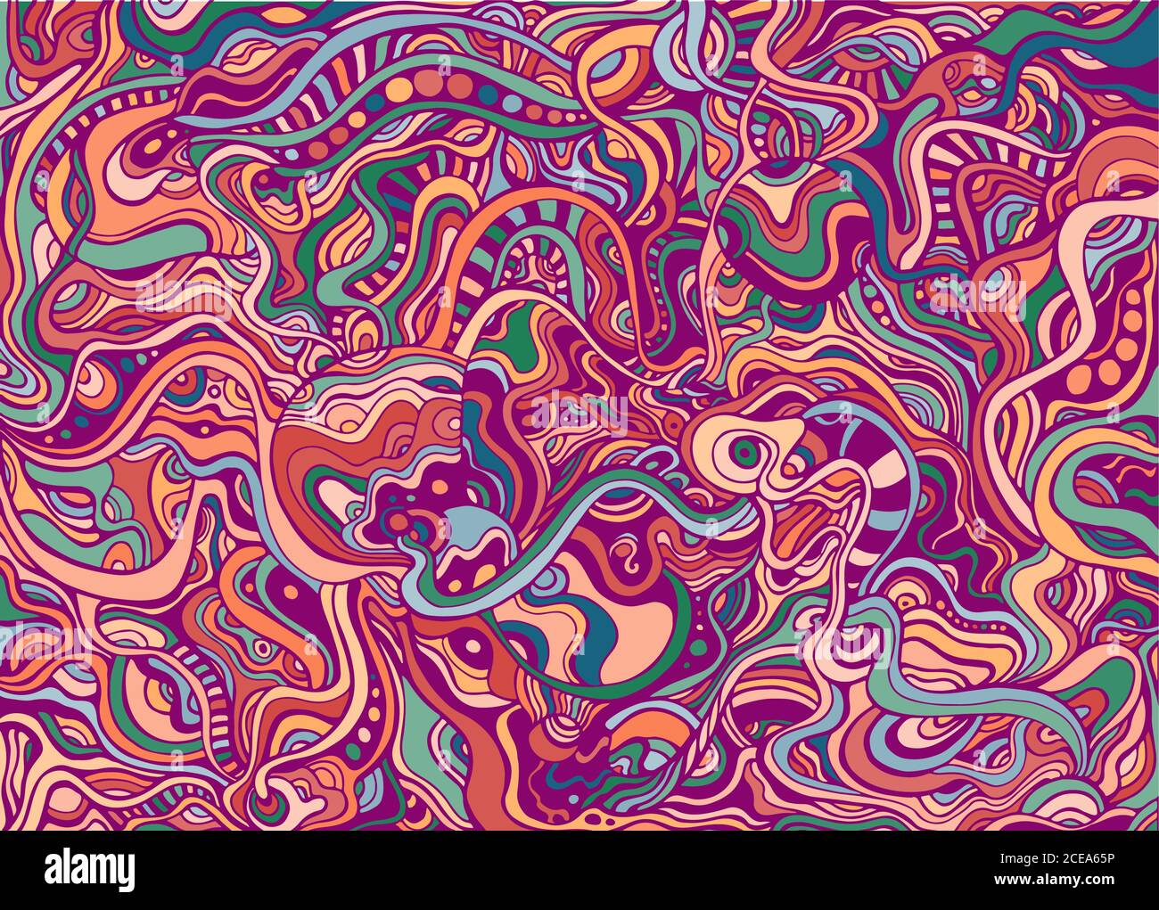 Fröhlich hell saftig Sommer abstrakt retro Hippie psychedelischen Hintergrund. Stock Vektor