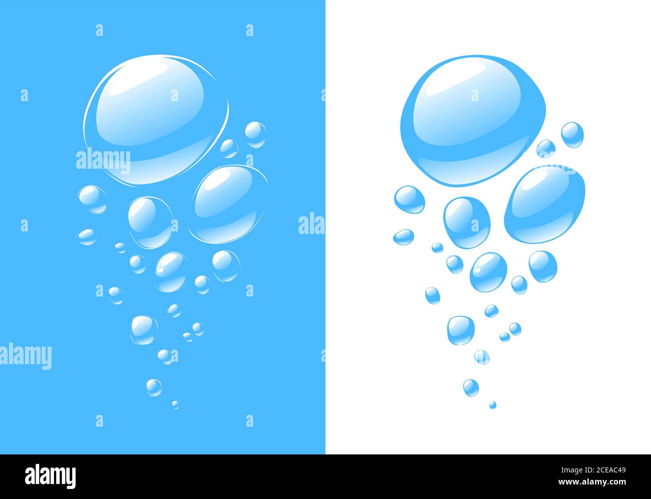 Wasser mit Blasen. Aqua-Vektor-Illustration Stock Vektor
