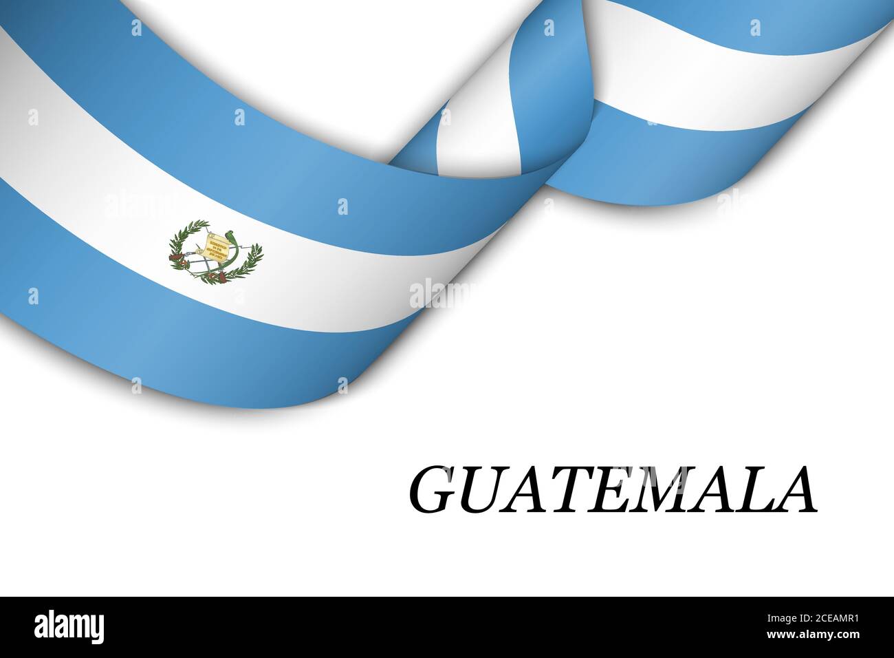 Winkende Band oder Banner mit Flagge von Guatemala Stock Vektor