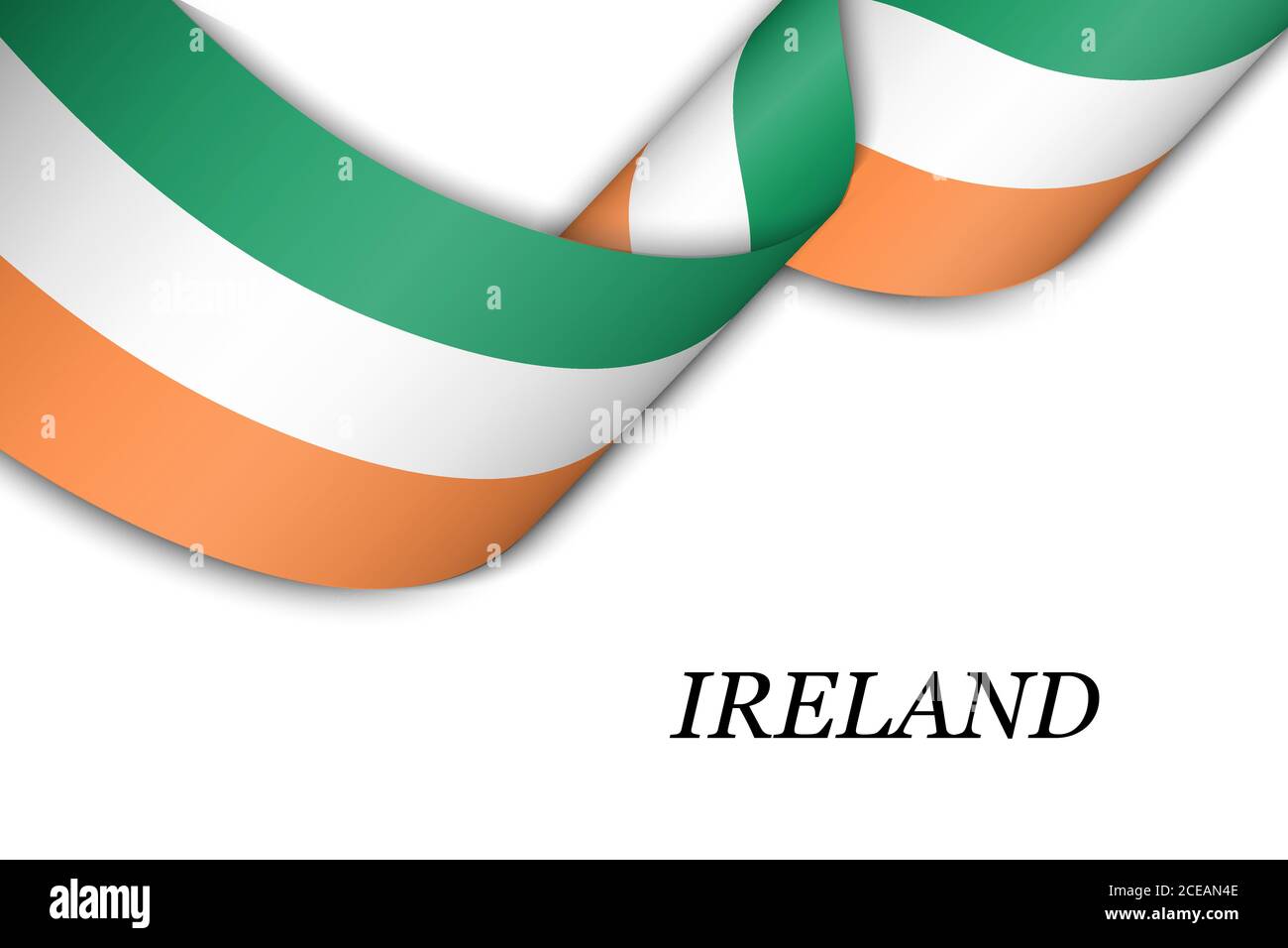Winkende Band oder Banner mit Flagge von Irland Stock Vektor