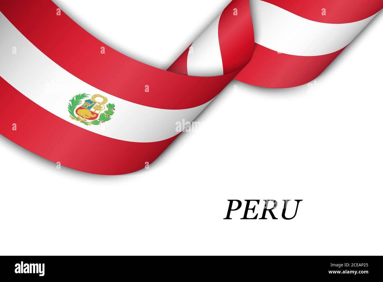 Winkende Band oder Banner mit Flagge von Peru Stock Vektor