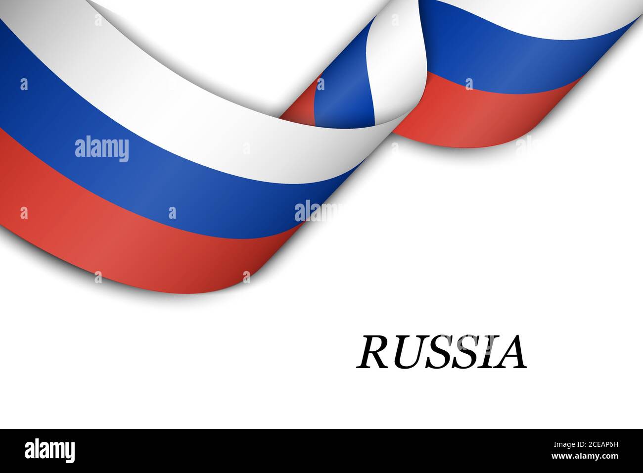 Winkende Band oder Banner mit Flagge von Russland Stock Vektor