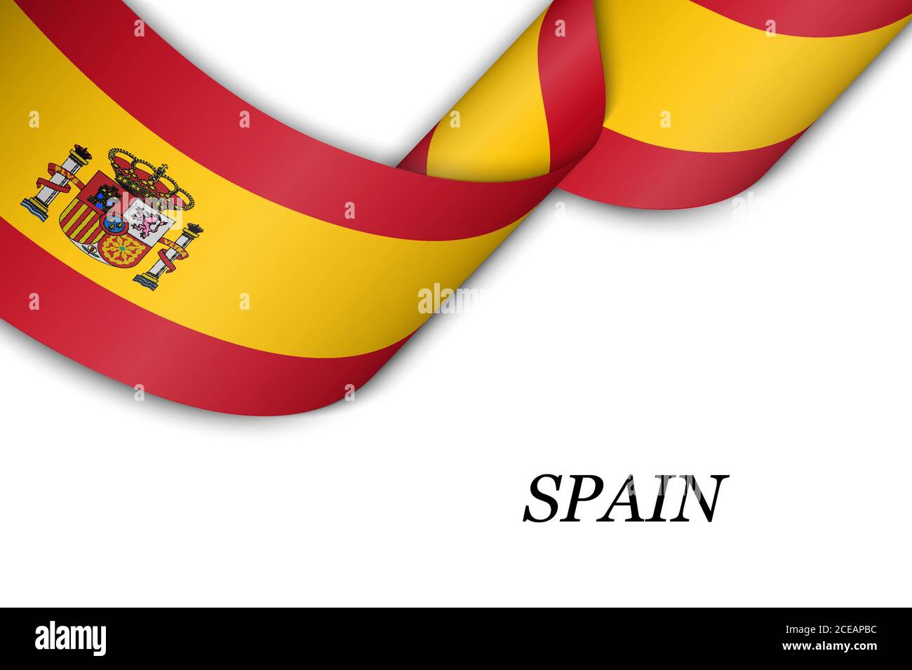 Winkende Band oder Banner mit Flagge von Spanien Stock Vektor