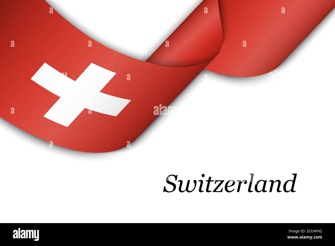 Winkendes Band oder Banner mit Schweizer Flagge Stock Vektor