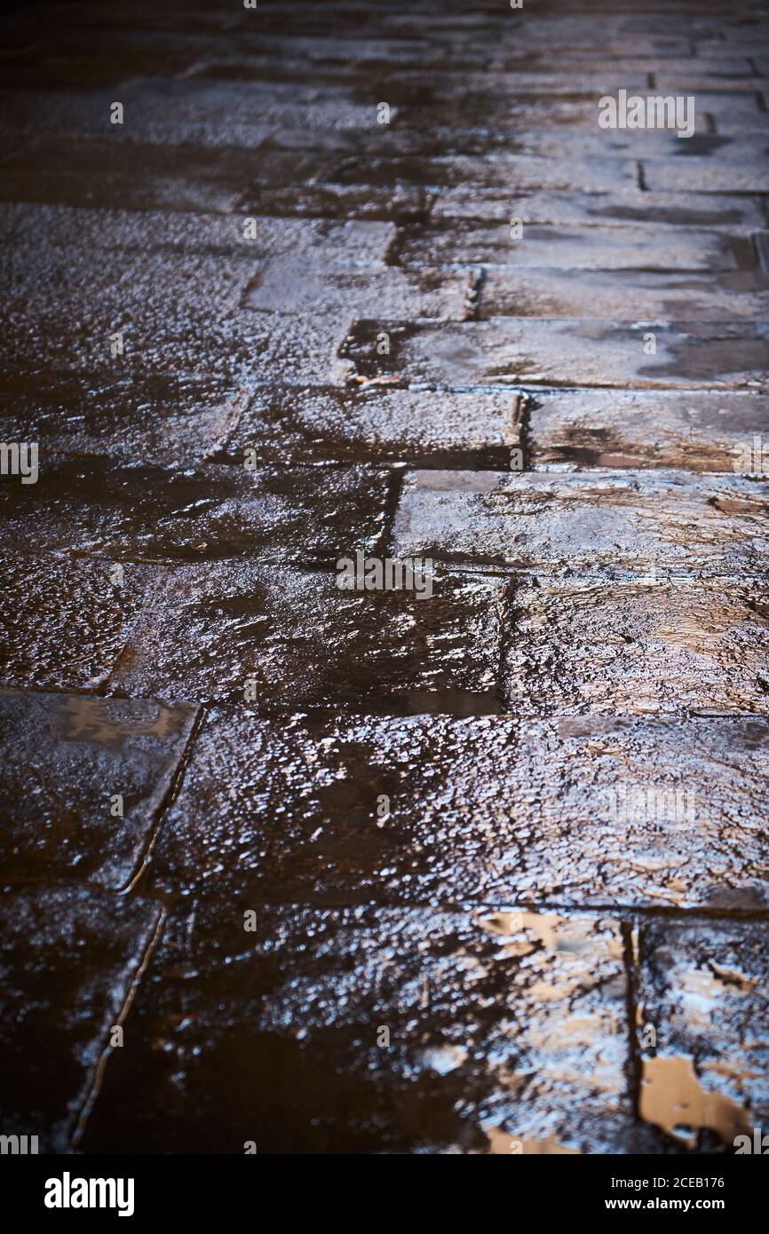 Steinverkleidung der Straße Stockfoto