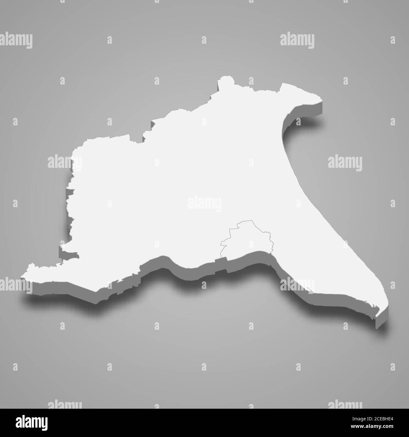 3d-Karte von East Riding of Yorkshire ist ein Zeremoniell grafschaft eng Stock Vektor