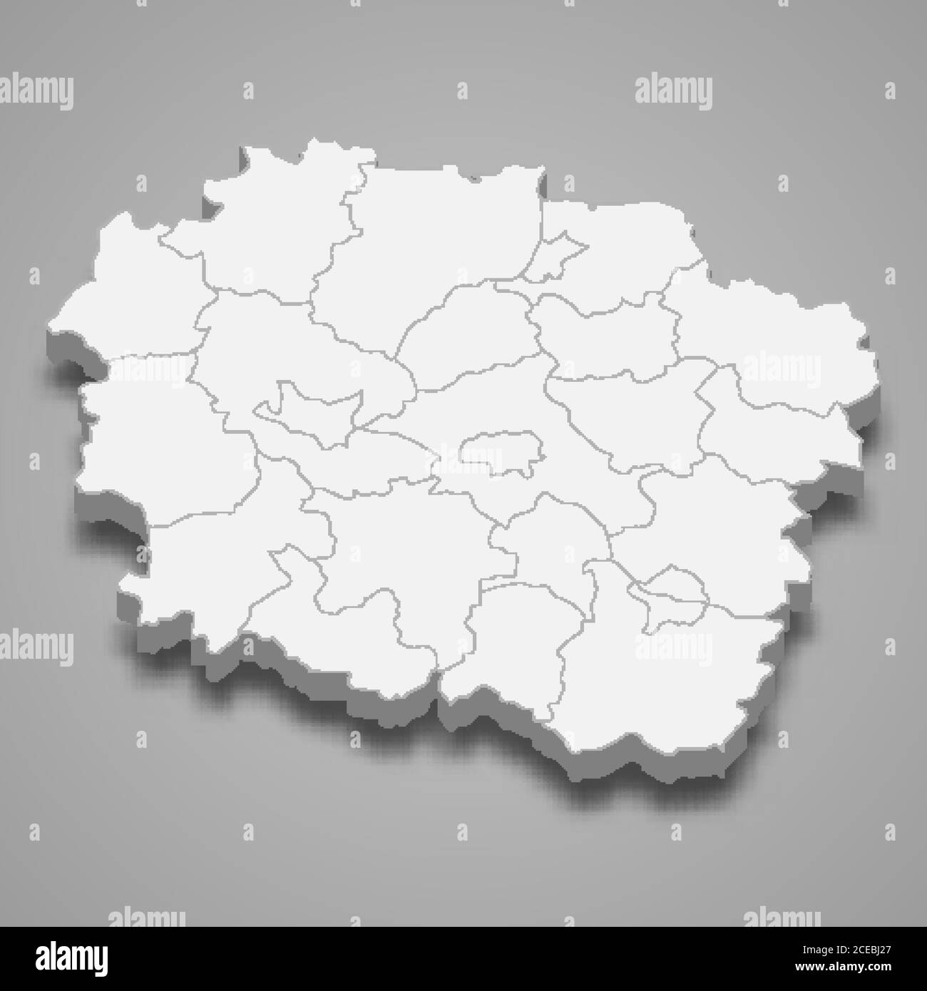 3d-Karte der woiwodschaft Kujawien-Pommern ist eine Provinz von Polen, Stock Vektor