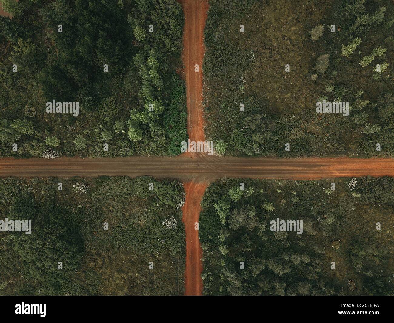 Straßenlandschaft von oben gesehen Stockfoto