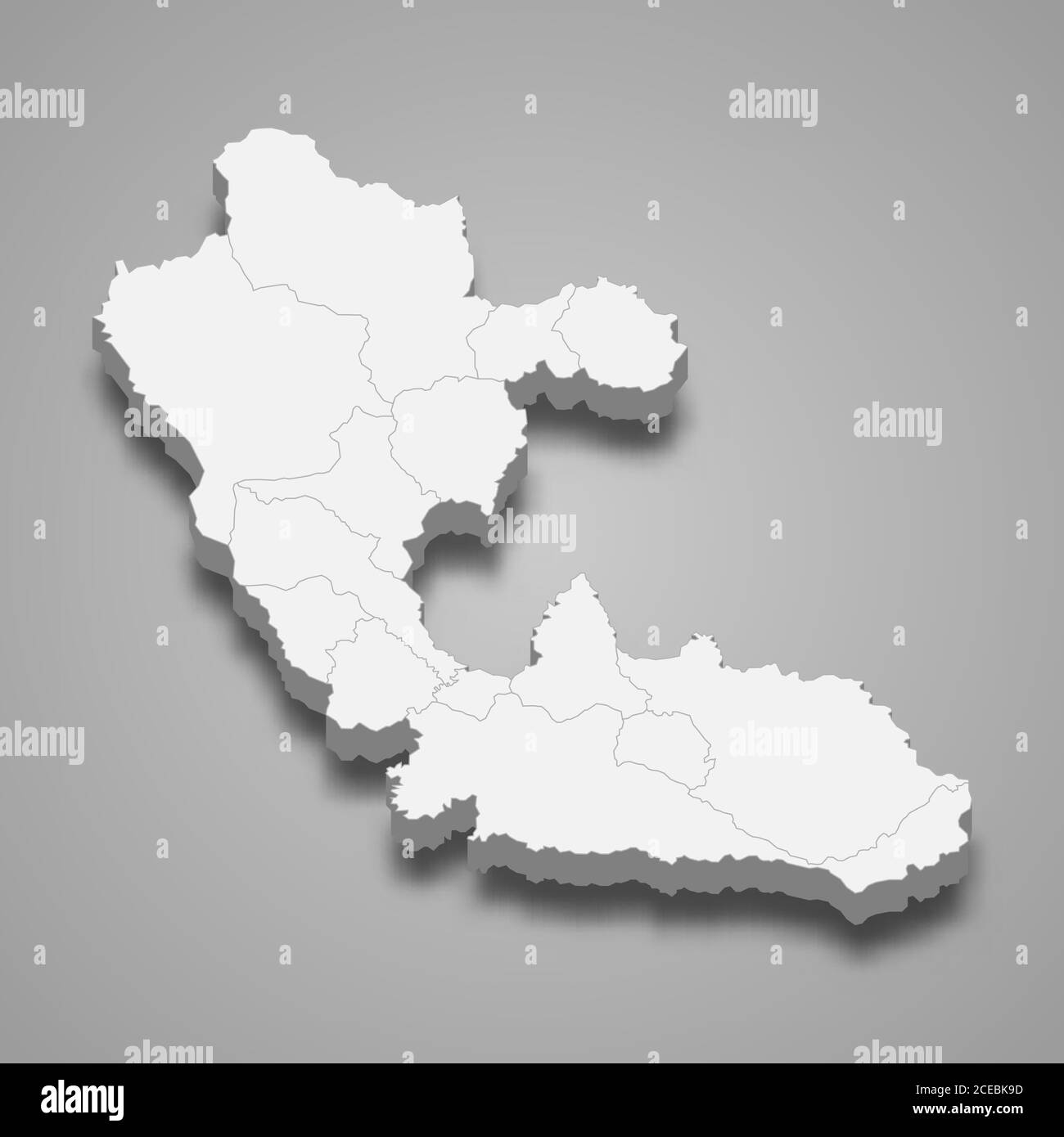 3d-Karte von Risaralda ist eine Abteilung von Kolumbien Stock Vektor