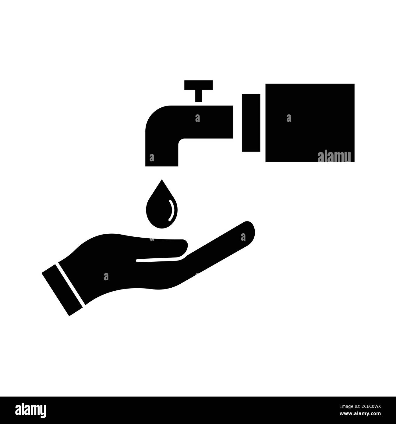 Symbol für Wassermanagement, Symbol für Hand- und Fallwasser. Vektor der Designvorlage Stock Vektor