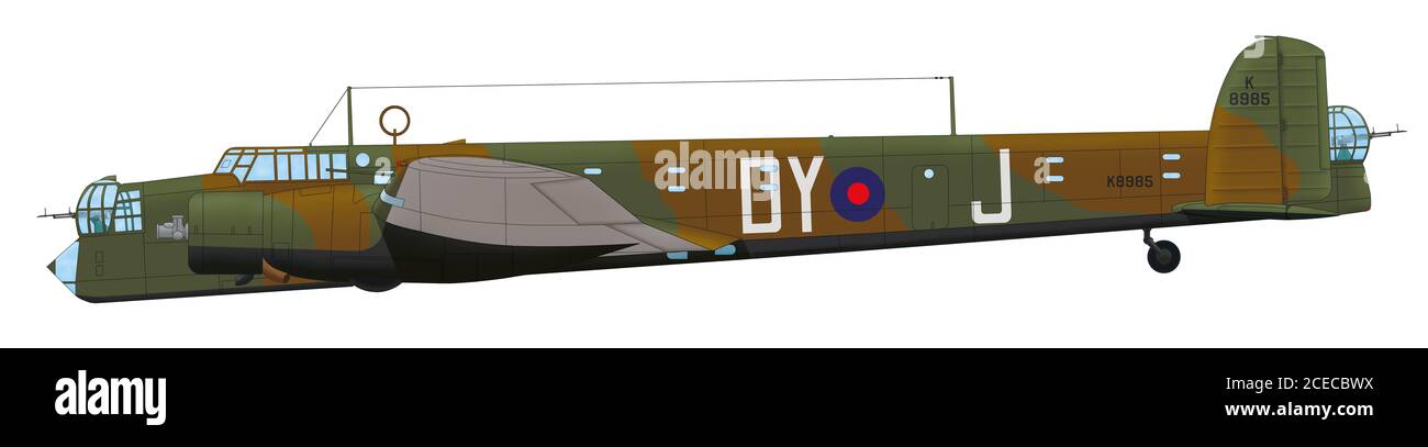 Armstrong Whitworth Whitley Mk III (K8985, DY○J) der RAF Nr. 106, September 1939 Stockfoto