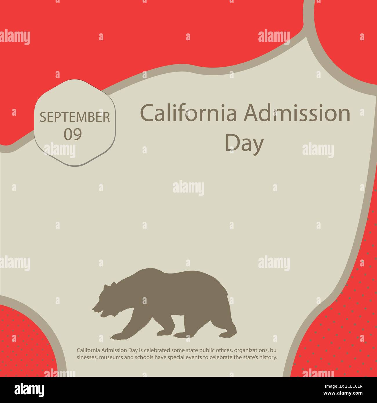California Admission Day gefeiert einige staatliche Ämter, Organisationen, Unternehmen, Museen und Schulen haben besondere Veranstaltungen zu feiern die Stock Vektor