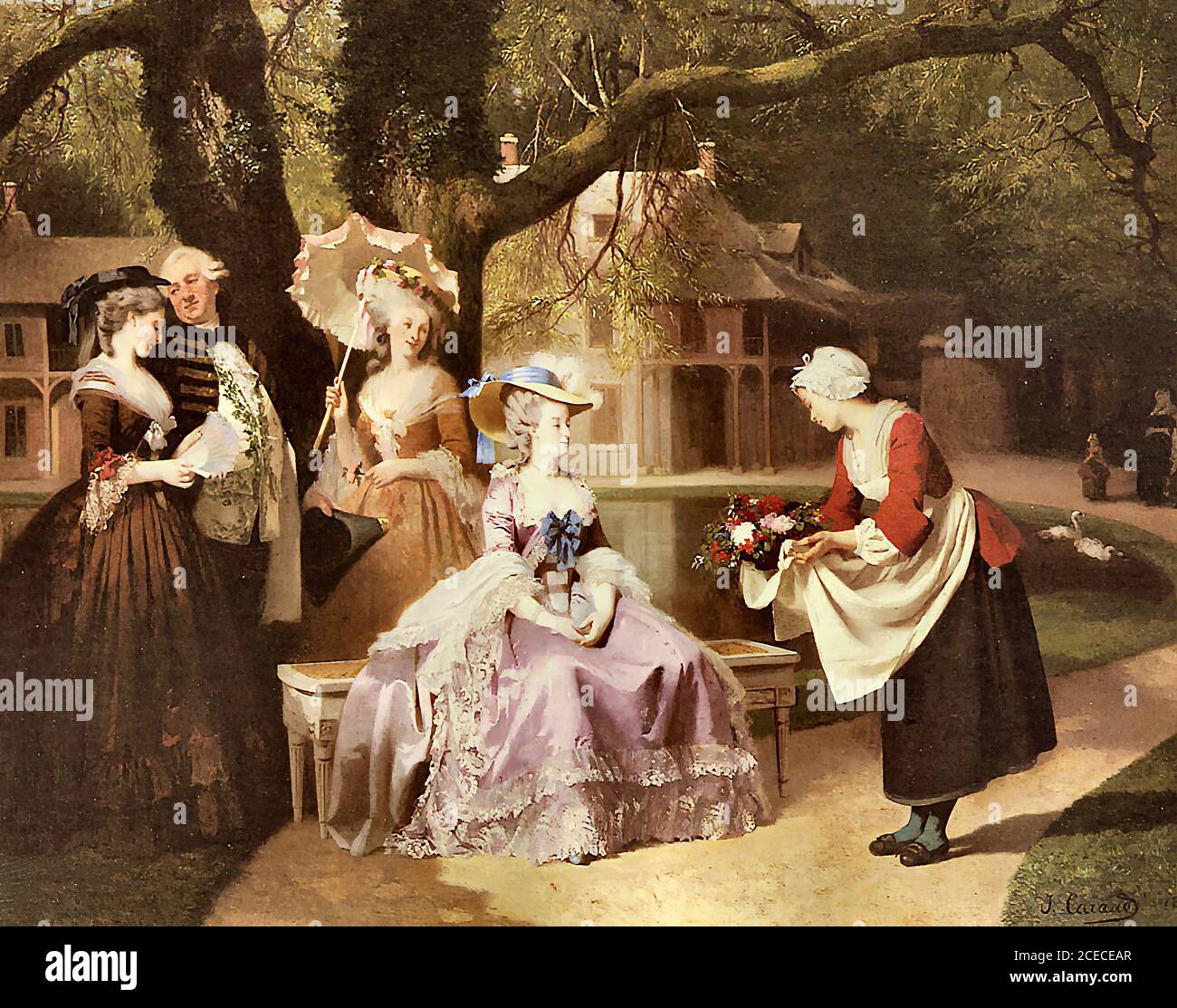 Caraud Joseph Marie und Louis XVI in der Garten der