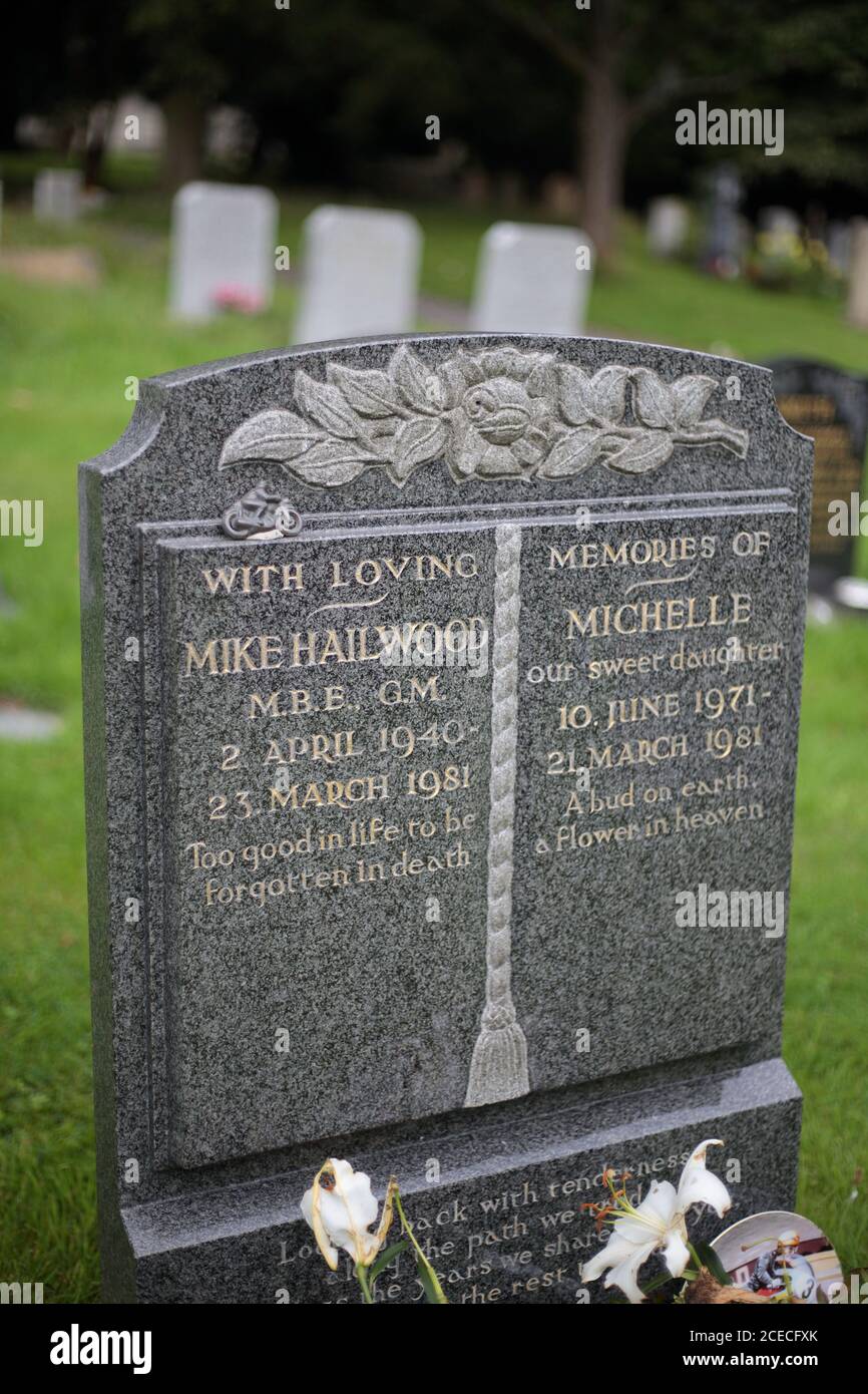 Das Grab von Mike Hailwood MBE
