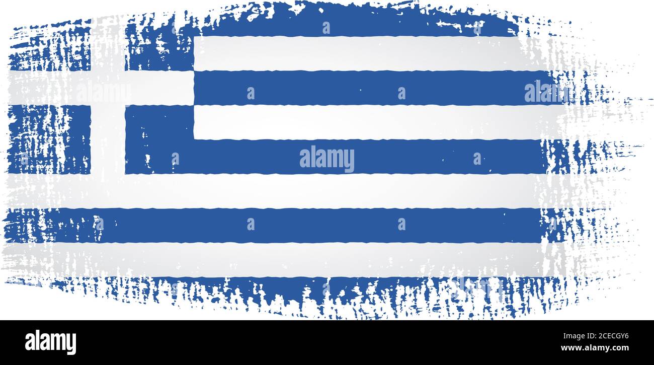 Griechenland Flagge Pinselstrich Stock Vektor