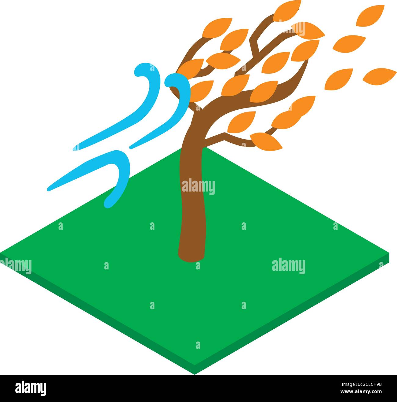 Windige Herbstikone, isometrischer Stil Stock Vektor