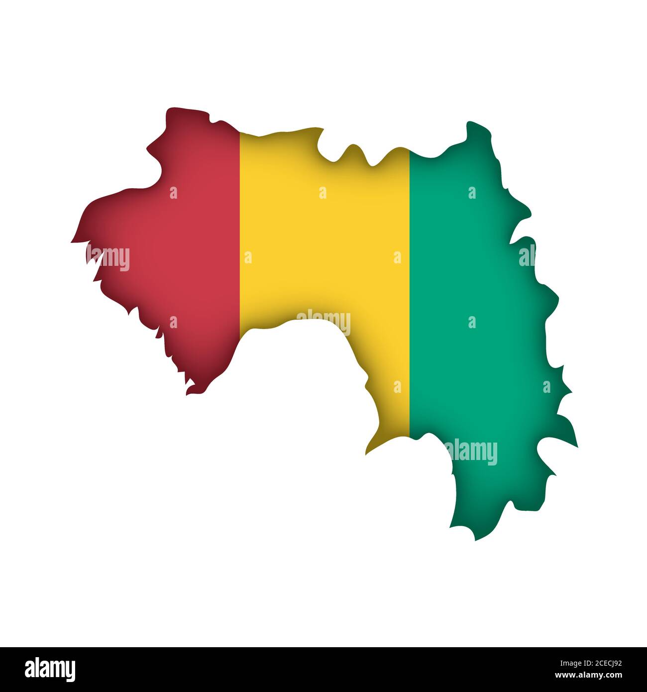 Flagge der Guinea-Karte Stock Vektor