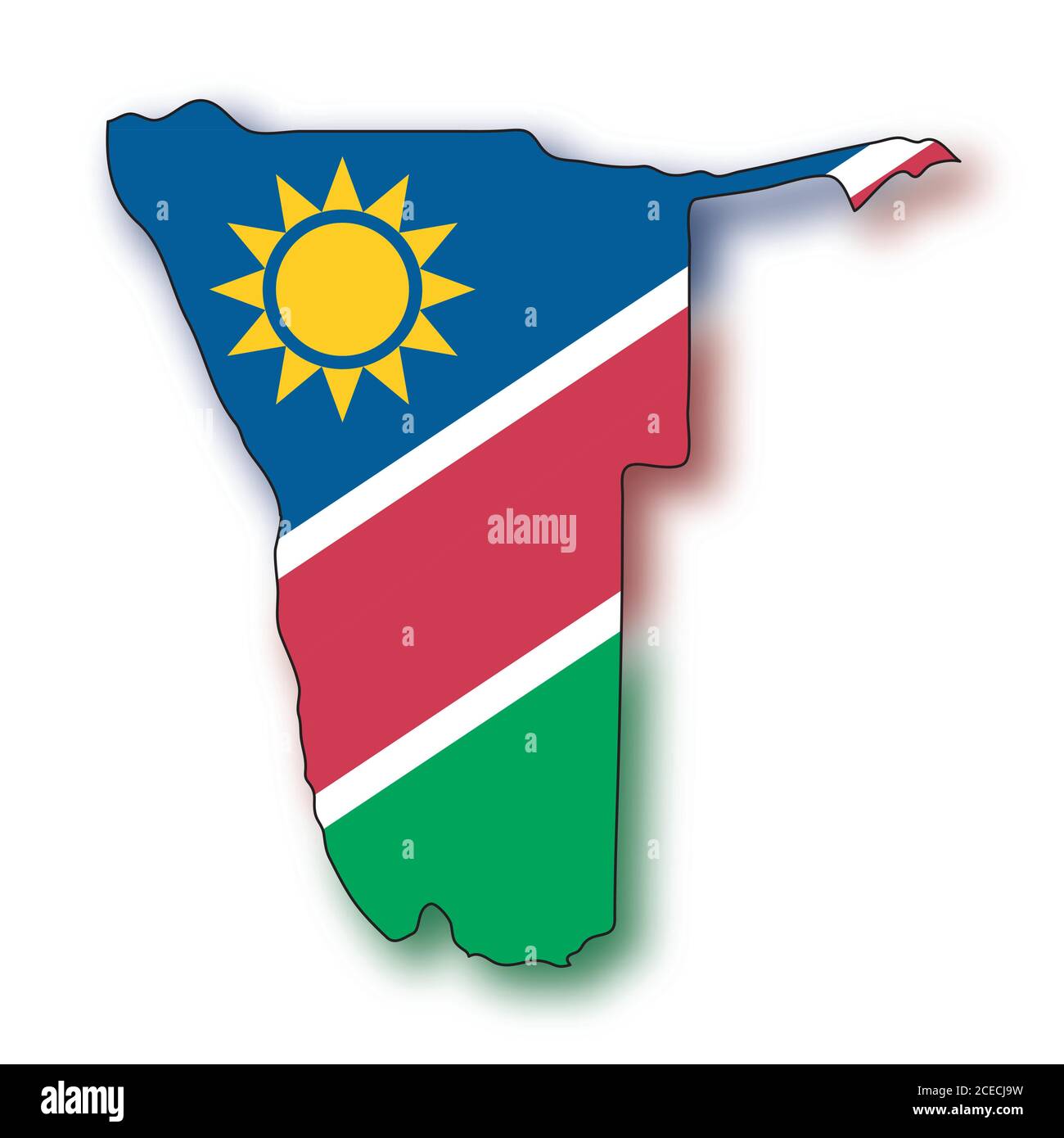 Namibia Kartenflagge Stock Vektor