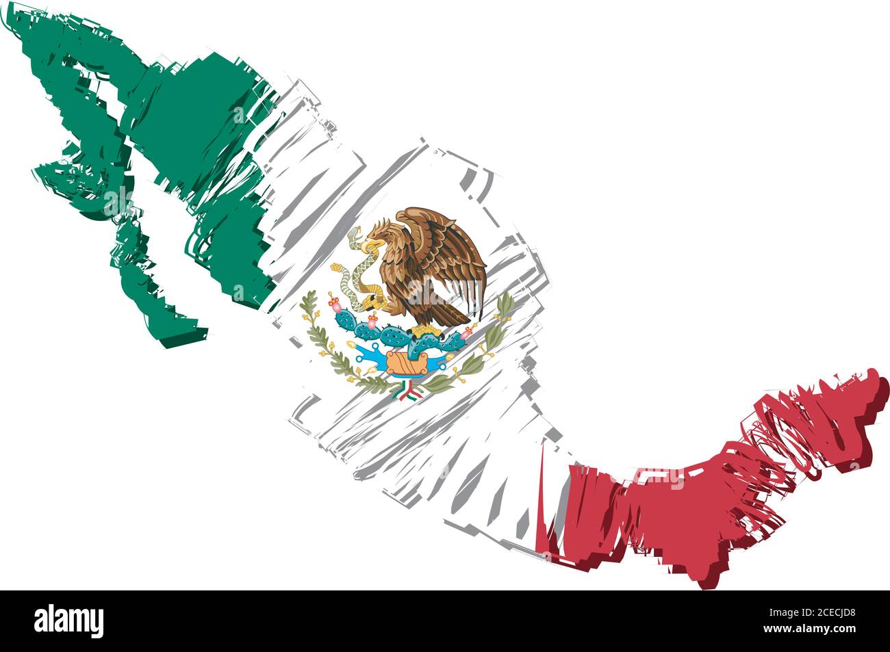 Mexiko-Kartenflagge Stock Vektor