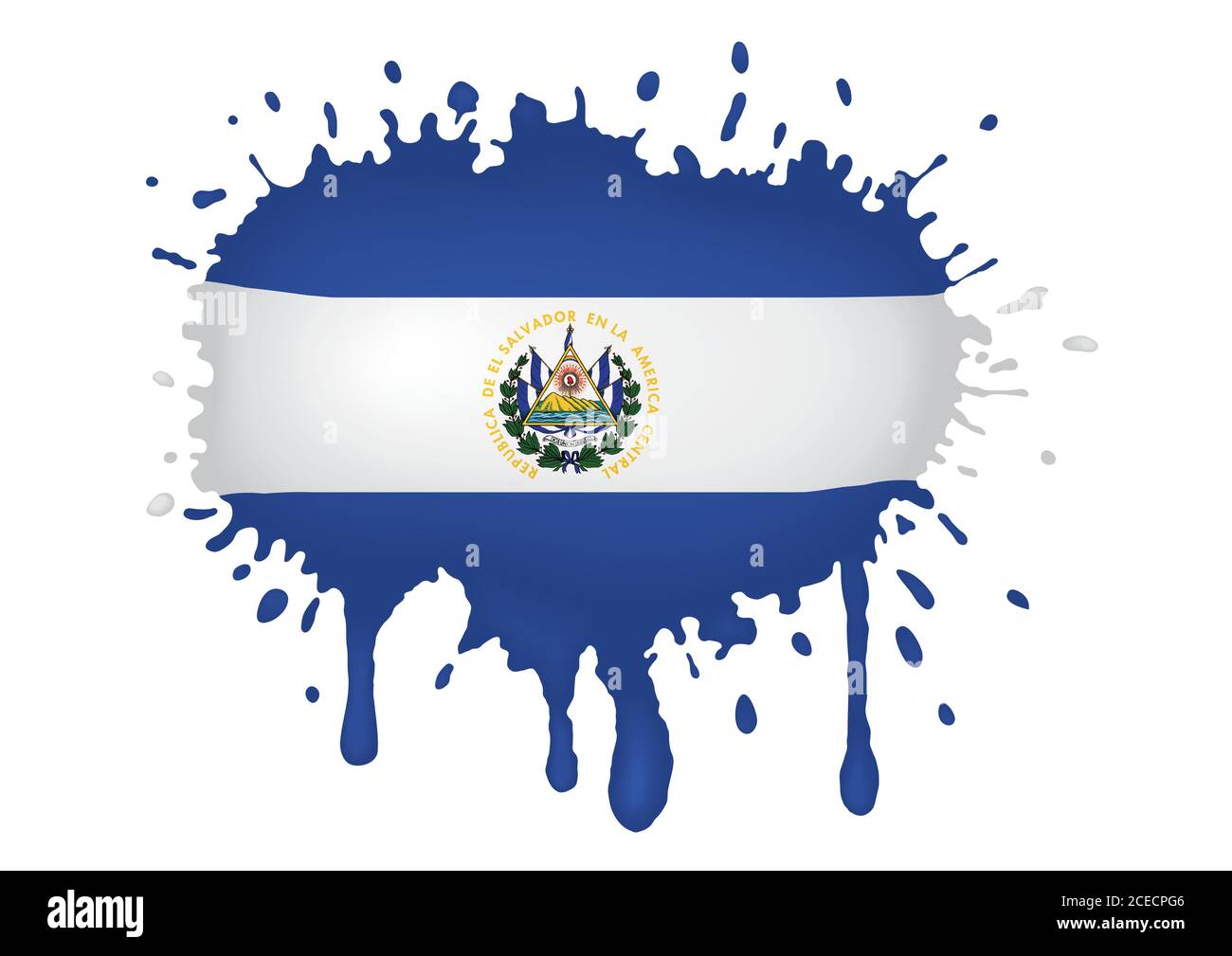 El Salvador Flagge Skizzen Stock Vektor