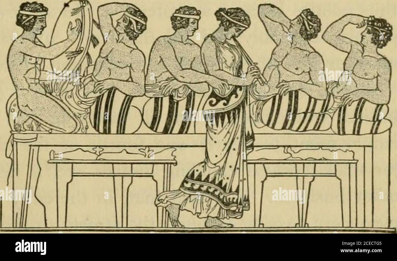 . Die östlichen Nationen und Griechenland. Ftus ein denkwürdiger Re-Port eines solchen Enter-tainment. 372. Besetzungen.der riesige Sklavenbestand im alten Griechenland befreite die freie Bevölkerung von den meisten Formen der Arbeit, die als Plackerei eingestuft wurden.jede Art von Arbeit mit den Händen wurde als erniedrigend angesehen und war weitgehend Sklaven und Ausländern überstellt. Plutarch sagt zu diesem Thema: Kein wohlgenährter Mann, der die Statue des Zeus Olympius betrachtet, wouldwish er ein Phidias waren, denn es folgt nicht, dass, weil wir die Arbeit bewundern, die wir den Arbeiter schätzen. Bei Sparta und in anderen Staaten, wo oligarchische Verfassungen pre-V Stockfoto