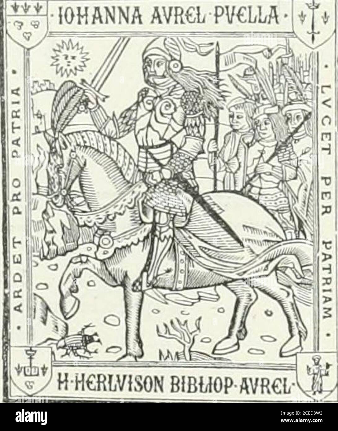 . La librairie, l'édition musicale, la Presse, la reliure, l'affiche à l'Exposition universelle de 1900. Recueil précédé d'une notice historique par Lucien Layus. H. HERLUISON / LIBRAIRE-EDITEUR- Rue Jeanne - DARC, - i ORLÉANS Fondée en 18:^5 par Etiexne-PierreHeri.uison, né à Orléans en d808, décédéen d86l, la librairie compte aujourdhui65 années dexistence. Le titulaire actuel, associé à ses travauxdès 1850, succéda à son père en 1858. Apartir de cette époque, il se consacra auxpublications orléanaises. Empruntant ses éléments aux diversesbranches de la Bibliographie, son catalogse compose Stockfoto