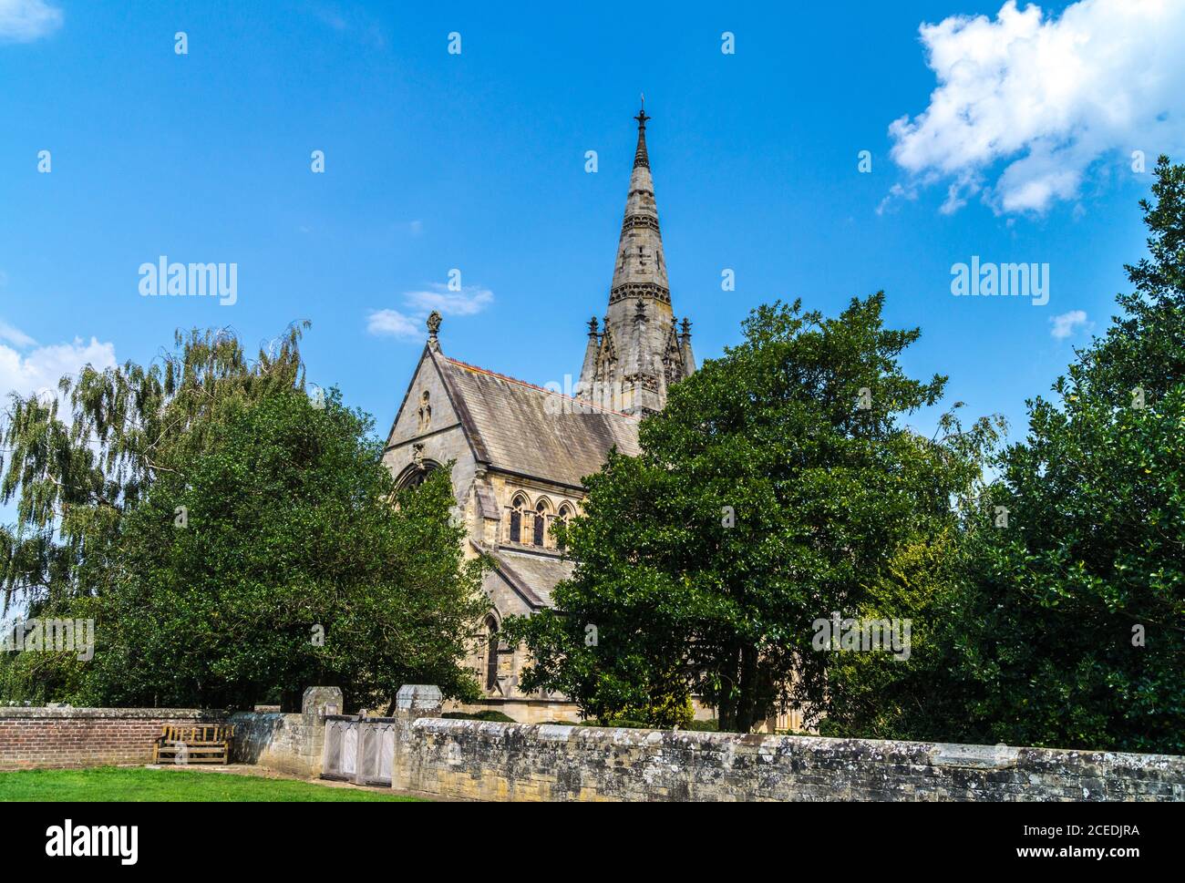 Church of Christ the Consoler, 1871-76, von William Burges, Gothic Revival Architectural style, Newby Hall, East Riding, Yorkshire, England Stockfoto