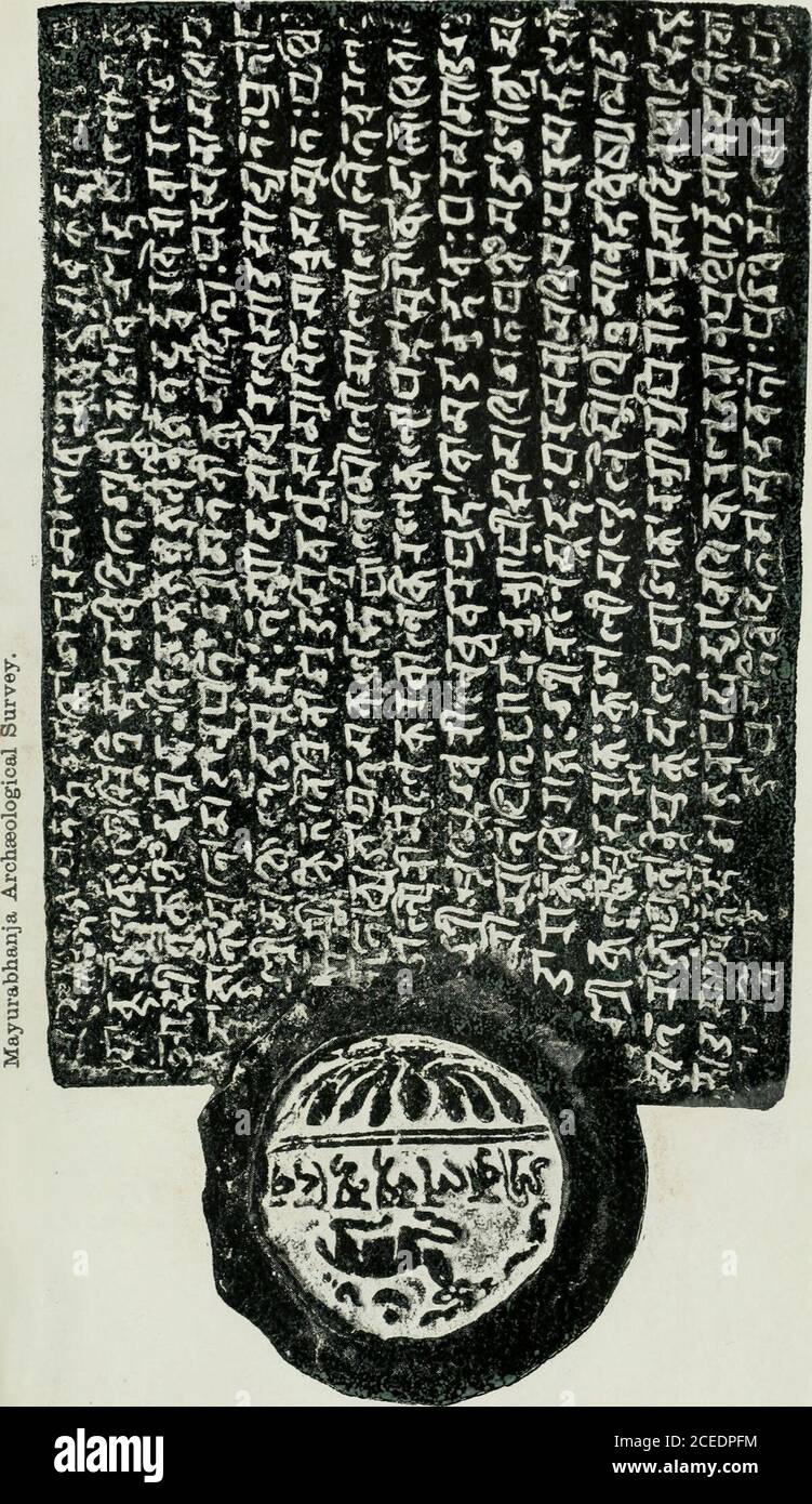 . Die archäologische Untersuchung von Mayurabhanja. A w^ ANHANG. 157 Zeile 11. CT ^TlTf^^^^^^Ttfl^f^^FTT^l^^- „ 12. ^ ^IW^^T^fsrfh^W^T^ »?TrrTftI- «T^ lifWc^fqclfk: ^ TALCHER PLATTE VON KULASTAMBHADEVA.Nr. TOT. Vorderseite Zeile 1. ^ J^fm i ^^FH ww^wImTm^^: „ 3. TTW^RT^T^^^VrTf5f^^^^fqfiTf^?T- ^SF^qnwfiTf^- TTrTTq- (i) Read ^mtr!*?: i (2) Read ^iImi; 1 (3) Read ^FT^TTJF^(4) Read fJiftaiT »Tfffirft i (5) Read ^^^^iftaiT 6^1,^^^ 158^^ 1 Read ^1 Read^1 Read Fei. H^mfTlfTf^^^%^n^?lTf5Tfi^i^JTrT:„ 15. ^Hffl ^?RTF^^ff( ^^TtrgffT ftftflWl ^^RT (lo) Lesen Stockfoto