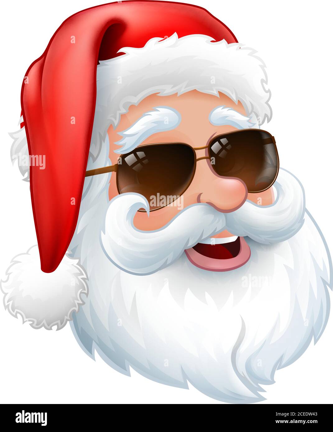 Cool Santa in Sonnenbrillen Schatten Weihnachten Cartoon Stock Vektor