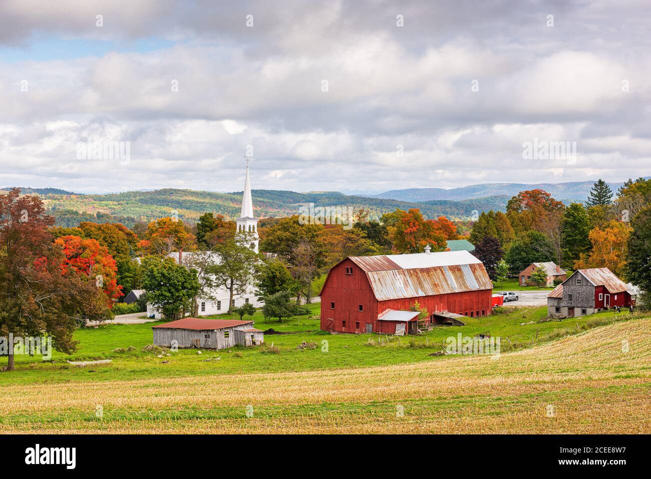 Ländliches Herbst Motiv Peacham, Vermont, USA. Stockfoto