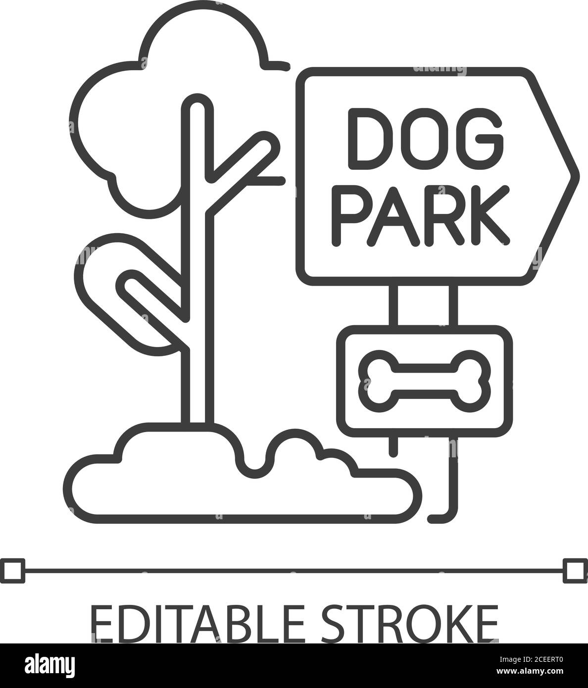 Lineares Symbol für Hundepark Stock Vektor